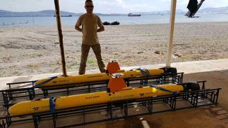 Gavia AUV by Teledyne on the beach